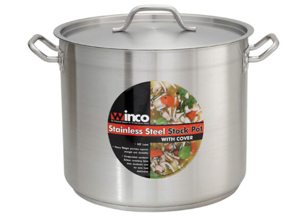 37180 - 24qt STAINLESS STEEL STOCK POT W/LID