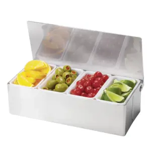 42440 - STAINLESS STEEL 4 COMPARTMENT BAR CADDY