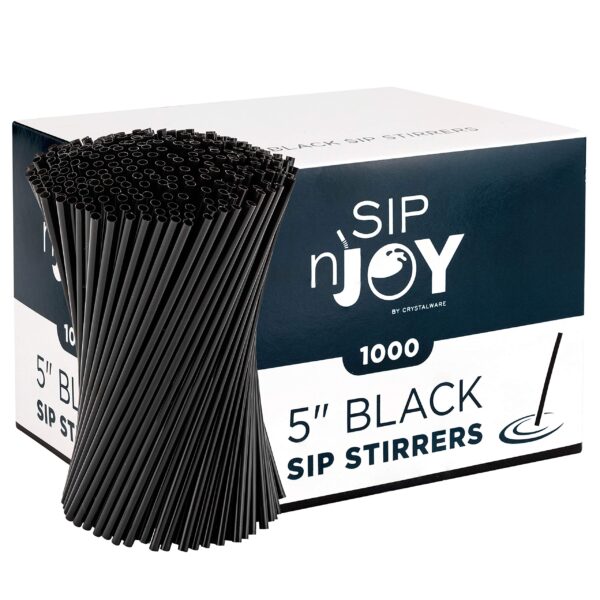 24803 - 5" BLACK SIP STIRRERS