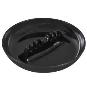 25390 - 7" BLACK PLASTIC ASHTRAY