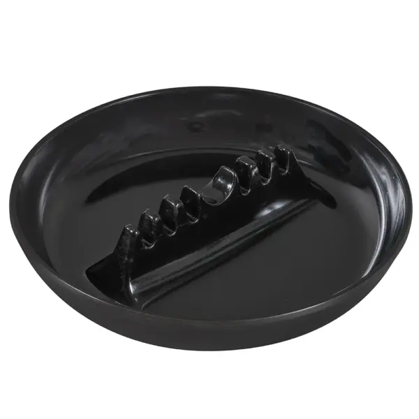 25390 - 7" BLACK PLASTIC ASHTRAY