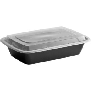 24400 - 5x7.25x2 BLACK MICROWAVABLE CONTAINER WITH LID