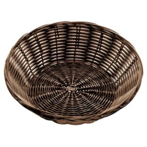 42248 - BROWN ROUND WOVEN BASKET