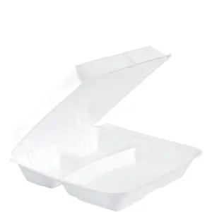 24334 - 9.5x9.3x3 WHITE FOAM 3 COMPARTMENT TO-GO CONTAINER 95HT3R