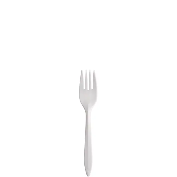 24742 - MEDIUM WHITE PLASTIC FORKS F6BW