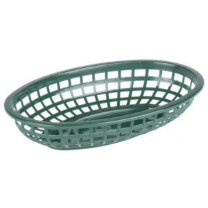 42228 - GREEN PLASTIC OVAL FOOD BASKET