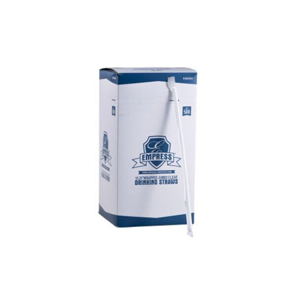 24840 - 10.25" WRAPPED JUMBO CLEAR STRAWS