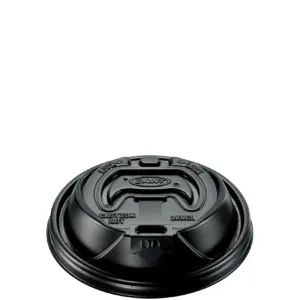 24128 - 12-24oz BLACK PLASTIC OPTIMA RECLOSABLE LIDS 16RCLBLK