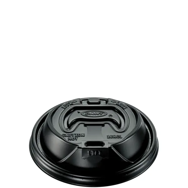 24129 - 12-24oz BLACK PLASTIC OPTIMA RECLOSABLE LIDS 16RCLBLK