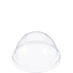 24258 - 12-24oz CLEAR PLASTIC DOME LID WITH HOLE 16LCDH