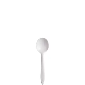 24746 - MEDIUM WHITE PLASTIC SOUP SPOONS SU6BW