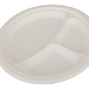 21828 - 10" 3 COMPARTMENT MOLDED FIBER PLATES
