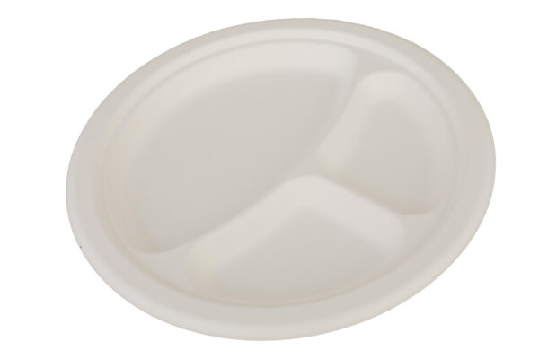 21829 - 10" 3 COMPARTMENT MOLDED FIBER PLATES