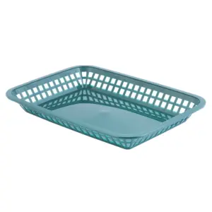 42240 - GREEN RECTANGULAR PLASTIC FOOD BASKET