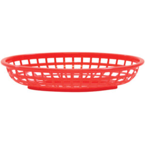 42224 - RED PLASTIC OVAL FOOD BASKET