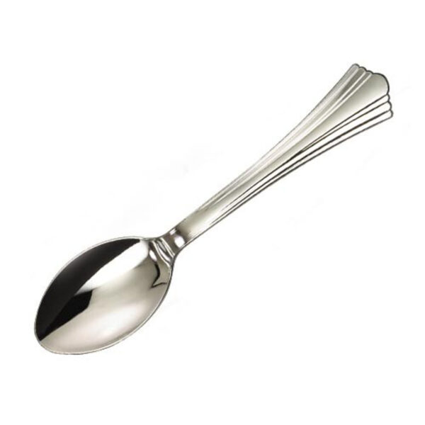 24785 - HEAVY SILVER PLASTIC SPOONS