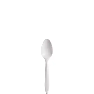 24740 - MEDIUM WHITE PLASTIC SPOONS S6BW
