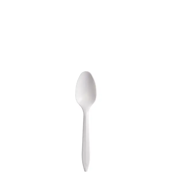24740 - MEDIUM WHITE PLASTIC SPOONS S6BW
