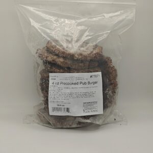 77071 - PRECOOKED PUB STEAKBURGERS
