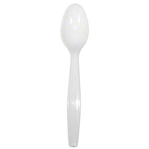 20484 - HEAVY WHITE PLASTIC TEASPOONS