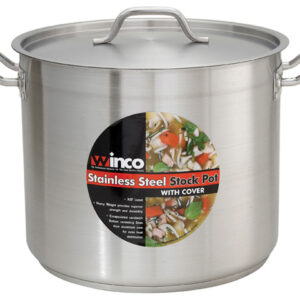 37184 - 60qt STAINLESS STEEL STOCK POT W/LID