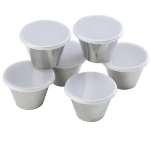 38680 - 3oz STAINLESS STEEL RAMEKINS W/LIDS