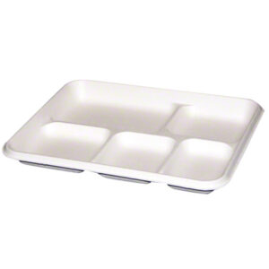 21834 - 5 COMPARTMENT MOLDED FIBER SCHOOL TRAY
