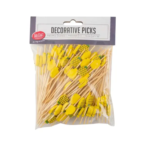 26024 - 4.5" PINEAPPLE BAMBOO PICKS - Image 2