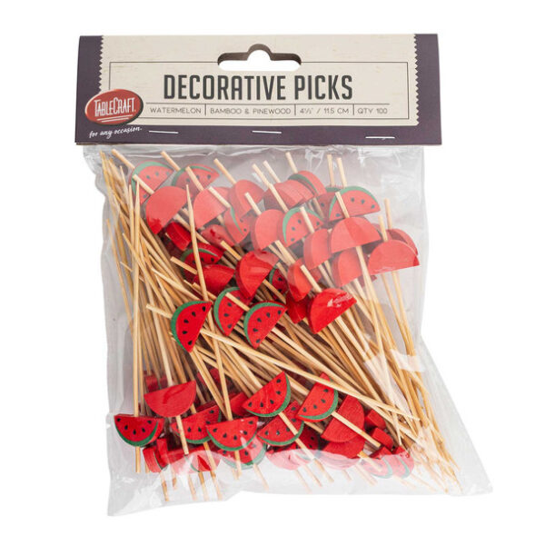 26028 - 4.5" WATERMELON BAMBOO PICKS - Image 2