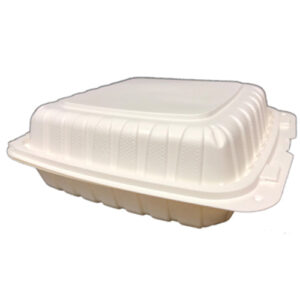 24646 - POLYPRO 8x8x3 3 COMPARTMENT HINGED CONTAINERS