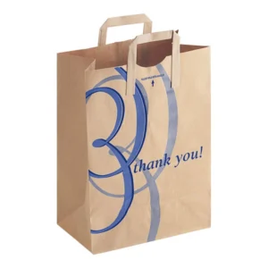 21086 - 1/6TH BROWN THANK YOU BAG W/HANDLE