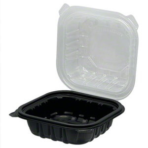 24660 - 6X6X3 SAND CONT BLACK W/CLEAR LID