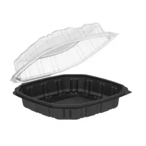 24662 - 9X9X3 HINGED CONT BLACK W/CLEAR LID